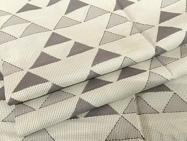 平和屋着物●本場縞大島紬　刺繍　刺し子　鱗文　正絹　逸品　AAAU4213np