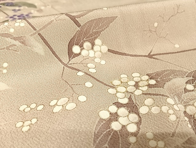 正絹 ブラウン 縮緬 袷 訪問着 波に帆船 本手加工 金彩 糊糸目友禅 極美品 hm2208001-1.jpg