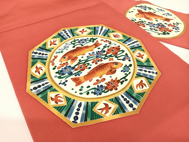 平和屋着物○本加賀友禅作家 木村雨山 九寸名古屋帯 絵皿