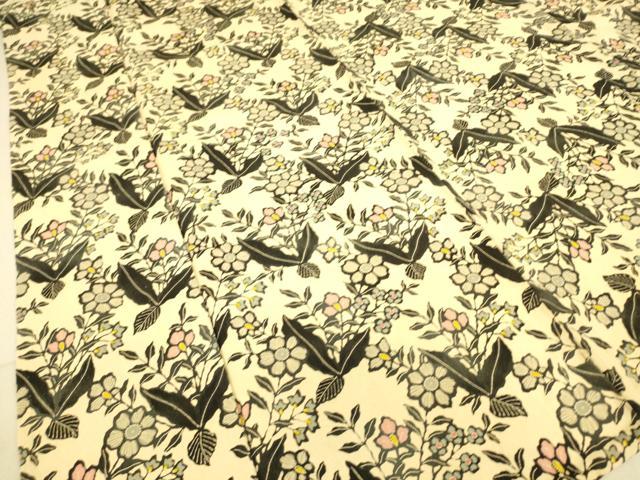 平和屋着物▽上質な小紋 単衣 草花文 正絹 逸品 DAAS0443az