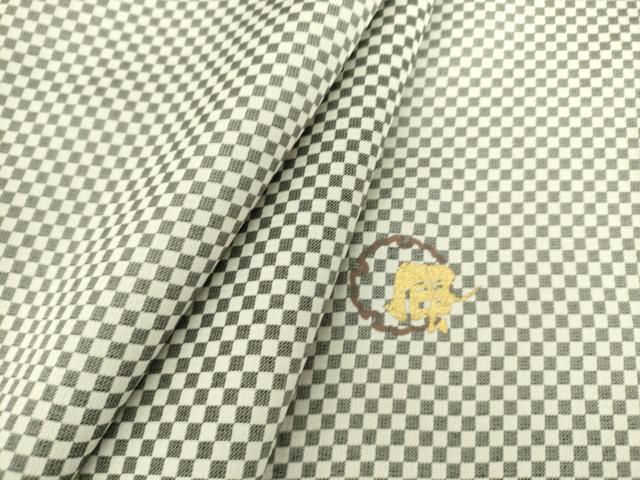 平和屋着物▽上質な小紋　単衣　作家物　市松文　正絹　逸品　DAAS0450az