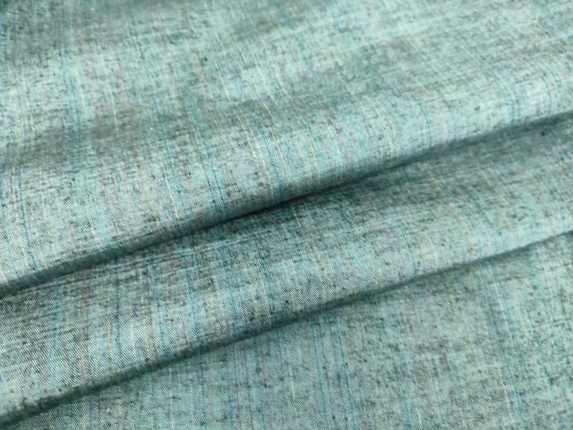 平和屋着物▽上質な紬　単衣　縞　正絹　逸品　DAAS0447az