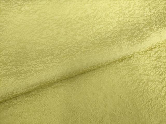 平和屋着物▽上質な紬 色無地 単衣 若葉色 正絹 逸品 未