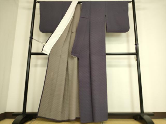 平和屋着物▽世界的人形師　辻村寿三郎　ジュサブロー　小紋　単衣　鱗文　正絹　逸品　DAAS0483az_2
