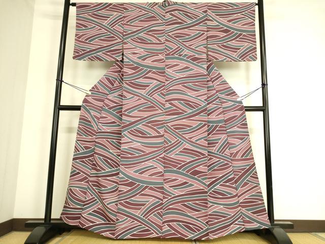 平和屋着物○上質な紬 霞文 正絹 逸品 CAAU2870yc