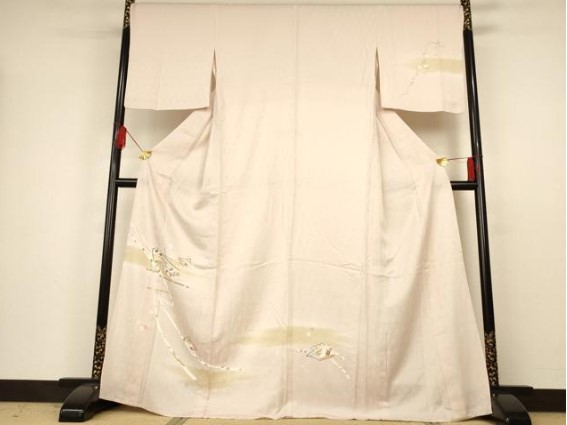 平和屋着物●訪問着　単衣　霞冊子熨斗花文　暈し染め　正絹　逸品　AAAU4281np