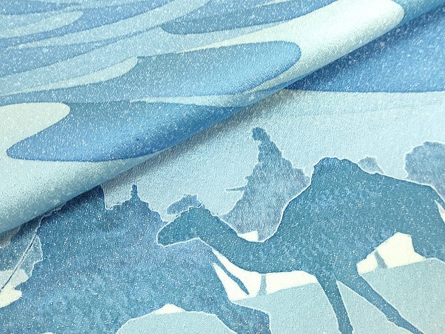 平和屋本店□極上 本加賀友禅作家 石田巳代治 太鼓柄袋帯 シルクロード