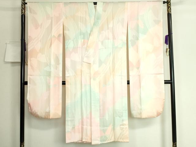 平和屋本店■振袖用長襦袢　無双仕立て　舞蝶地紋　暈し染め　逸品　DZAA6118kh5