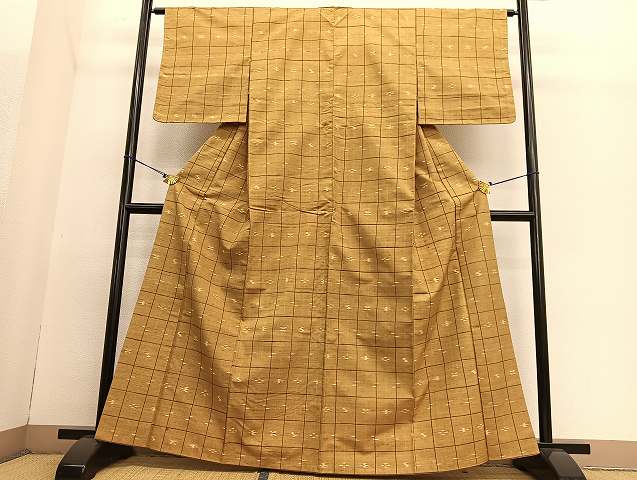 平和屋着物●上質な紬　琉球絣文様　正絹　逸品　BAAT3171hv 平和屋着物○上質な紬 琉球絣文様 正絹 逸品 BAAT3171hv