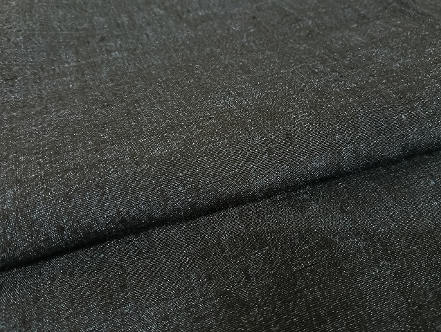 平和屋着物○男性 結城紬 アンサンブル 杢 濃藍色 正絹 逸品