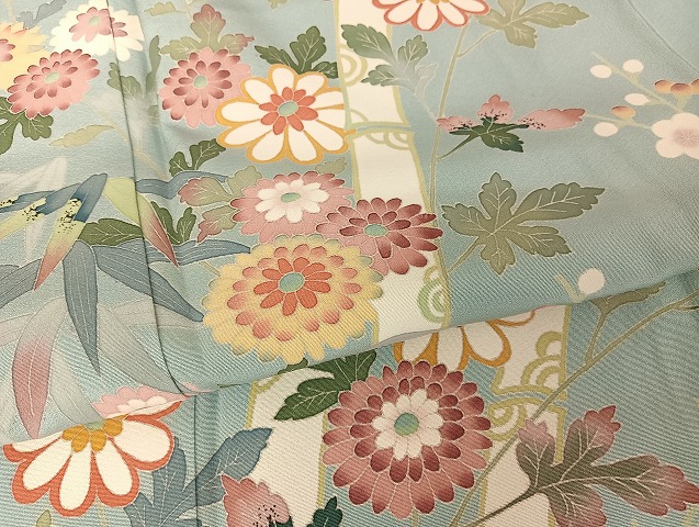 平和屋着物○本加賀友禅作家 押田正義 訪問着 草花文 正絹 逸品