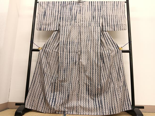 平和屋着物○本場大島紬 よろけ縞 正絹 逸品 BAAT3177hv