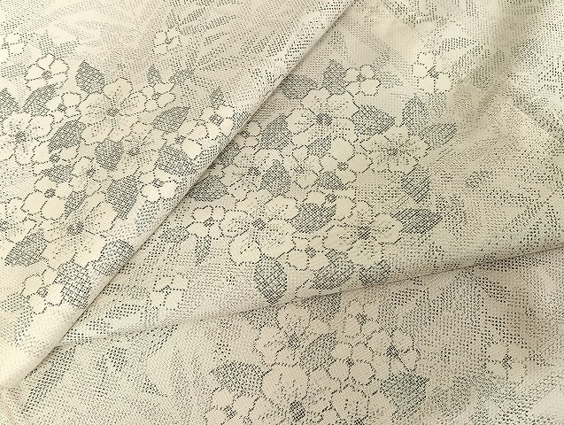 平和屋着物●本場大島紬　白大島　９マルキ　紫陽花　正絹　逸品　AAAU4293np