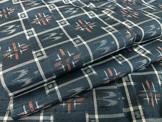 平和屋着物●本場琉球絣　紬　正絹　逸品　AAAU4298np