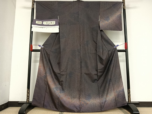 平和屋着物●白山紬　訪問着　更紗花鳥文　証紙付き　正絹　逸品　AAAU4303np