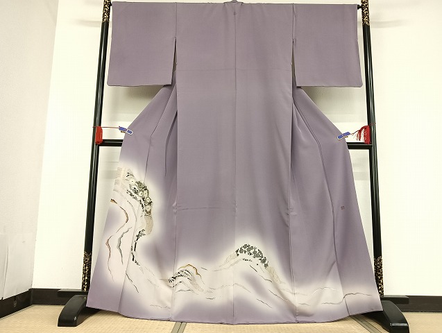 平和屋着物●山口美術織物　皇室　伊勢神宮御用　西陣織　色留袖　刺繍　霞取花文　正絹　逸品　AAAU4305np