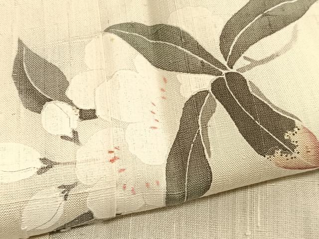 平和屋着物●訪問着　生紬地　友禅　枝花文　正絹　逸品　BAAT6637hv 平和屋着物○訪問着 生紬地 友禅 枝花文 正絹 逸品 BAAT6637hv