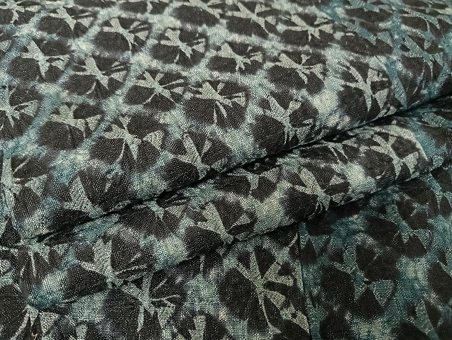 平和屋着物●上質な紬　総絞り　ロング丈　正絹　逸品　AAAU4345np