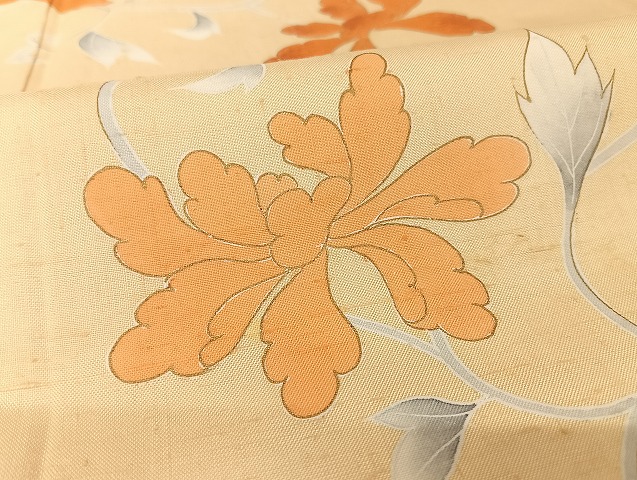 平和屋着物○本場染大島紬 訪問着 花唐草文 金彩 正絹 逸品 AAAU8332zg