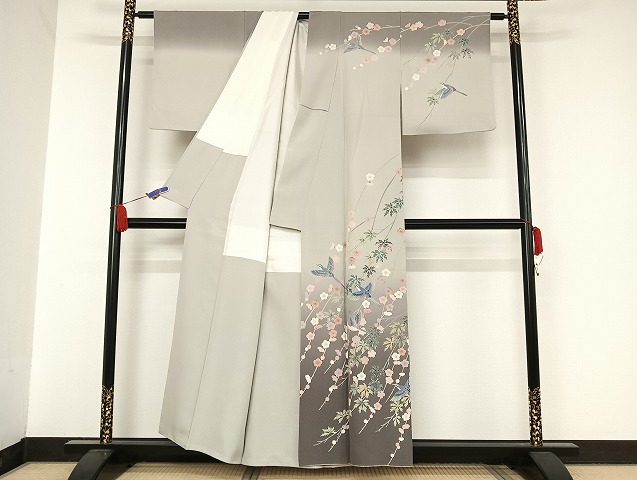 平和屋着物○訪問着 松葉文 金彩 正絹 逸品 CAAS9320th