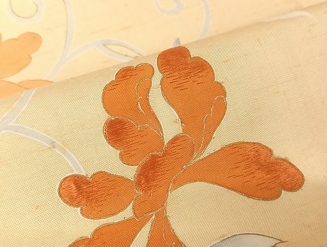 平和屋着物○訪問着 紬地 草花文 正絹 逸品 AAAU4360np