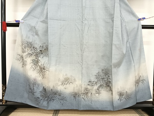 平和屋着物□訪問着 作家物 手描き 風景文 暈し染め 正絹 逸品