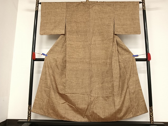 平和屋着物●上質な紬　樺茶色　正絹　逸品　AAAU4368np 平和屋着物○上質な紬 樺茶色 正絹 逸品 AAAU4368np