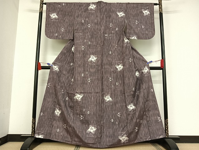 平和屋着物○上質な紬 十字絣 正絹 逸品 未使用 AAAW1830ph 平和屋