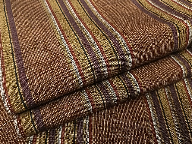 平和屋着物●上質な紬  縞　正絹　逸品　未使用　AAAU4384np