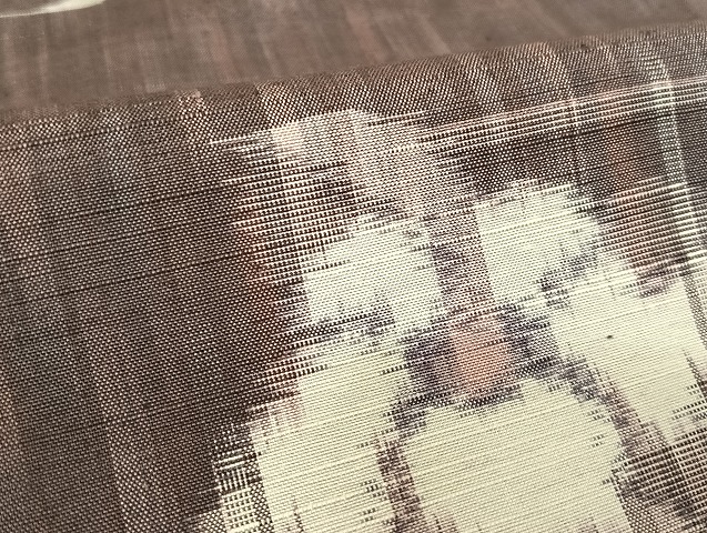 平和屋着物○上質な紬 琉球絣文様 草花 正絹 逸品 未使用 AAAU4385np