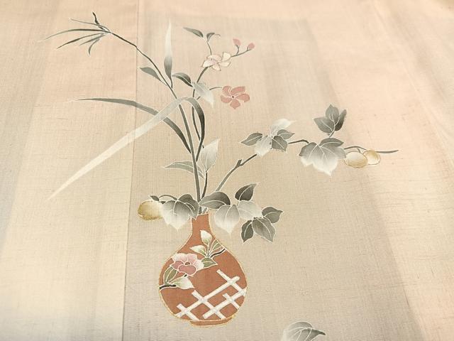 平和屋着物○訪問着 紬地 手描き 飾花文 暈し染め 金彩