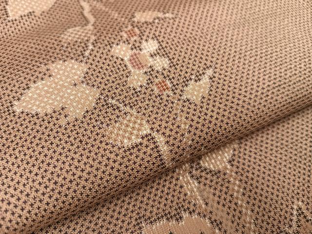 平和屋着物●本場大島紬　カタス7マルキ　葡萄蔦の葉文　正絹　逸品　AABE1956fy 平和屋着物○本場大島紬 7マルキ 葡萄蔦の葉文 正絹 逸品 CAAT9291dy