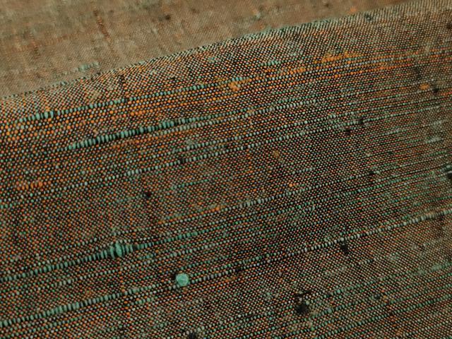 平和屋着物▽道中着 単衣 紬地 霞文 ロング丈 正絹 逸品