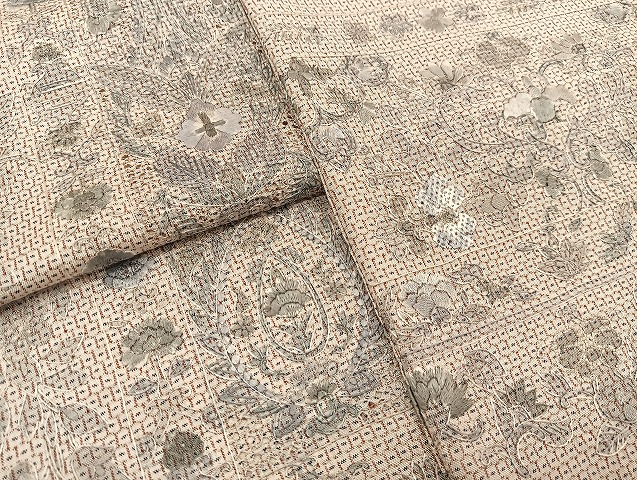 平和屋着物○本場大島紬 白大島 100亀甲 総詰め 正絹 逸品 AABB6464zg 本場