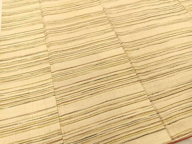 平和屋着物○上質な紬 横段文 正絹 逸品 BAAT0907yc