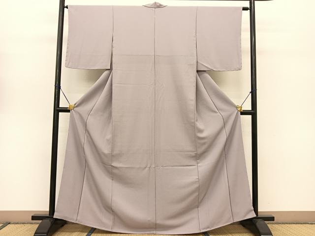 平和屋着物○洗える最高級着物 ＜英＞はなぶさ謹製 色無地 牡丹鼠色