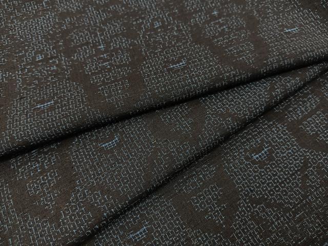 平和屋着物●結城紬　80亀甲　草花文　正絹　逸品　BAAT0914yc