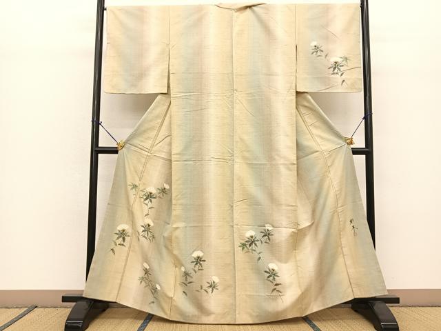 平和屋着物○上質な紬 縞 正絹 逸品 未使用 AAAU0228np