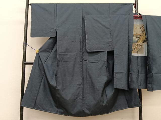 平和屋着物●男性　本場大島紬　アンサンブル　長羽織　100亀甲　総詰め　正絹　逸品　未使用　BAAT0930yc