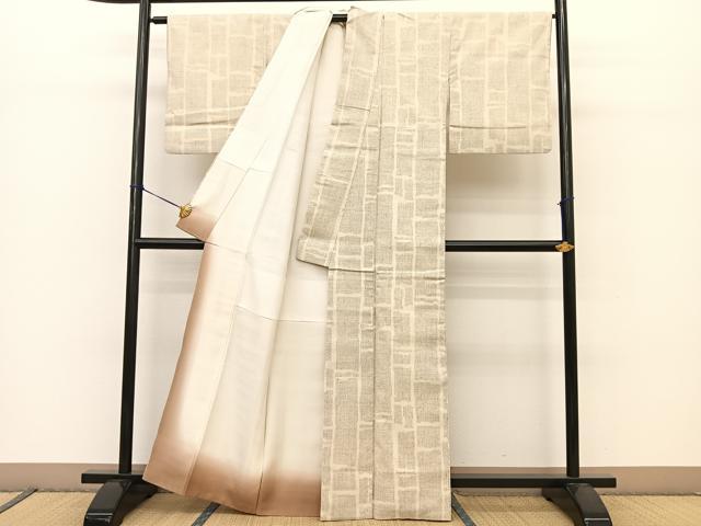 平和屋着物○本場結城紬 重要無形文化財 80亀甲 飛び亀甲 正絹 逸品