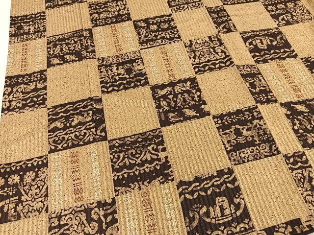 平和屋着物●上質な小紋　向かい動物市松文様　正絹　逸品　BAAT0979yc