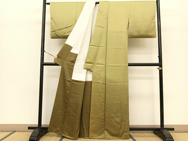 平和屋着物○人間国宝 福田喜三郎 訪問着 箔散らし文様 暈し染め