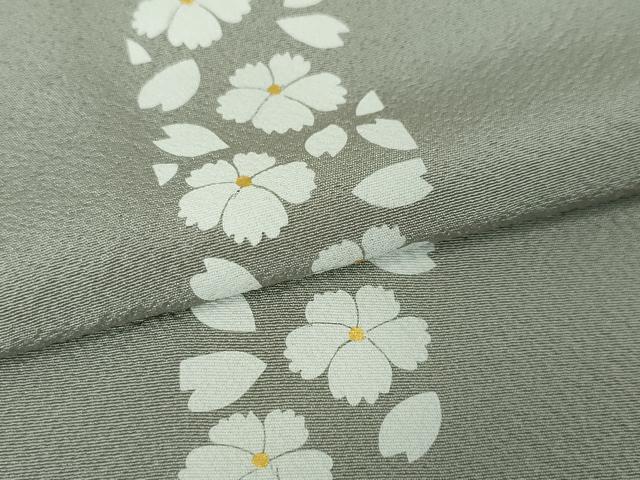 平和屋本店▽極上　小紋　単衣　花間道　桔梗鼠色地　金彩　逸品　DZAA6176kh5_5