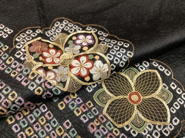 平和屋着物●訪問着　駒刺繍　重ね山吉祥花文　暈し染め　正絹　逸品　AABD5052cs 平和屋着物○訪問着 駒刺繍 重ね山吉祥花文 暈し染め