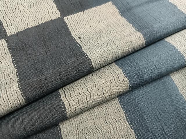 平和屋着物●上質な紬　市松文　正絹　逸品　AAAW1804ph