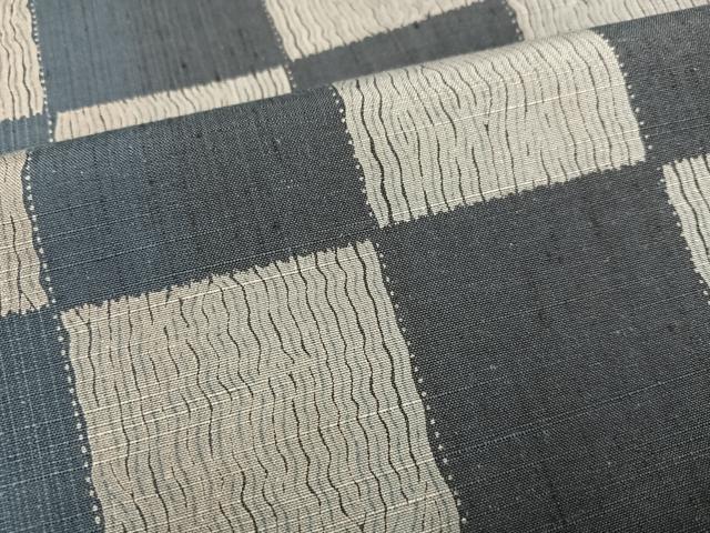 平和屋着物○上質な紬 市松文 正絹 逸品 AAAW1804ph