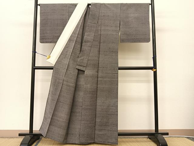 平和屋着物▽上質な紬 　単衣　霞文 　正絹　逸品　未使用　BAAT9032yc_2