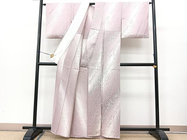 平和屋着物▽上質な小紋　単衣　枝梅文　暈し染め　正絹　逸品　BAAT9042yc_2