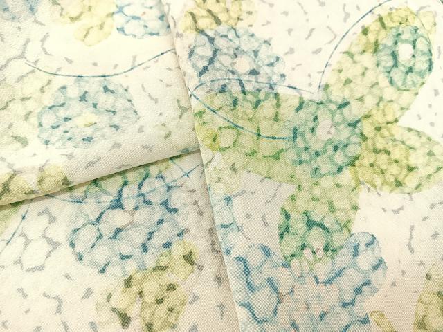 平和屋着物▽上質な小紋　単衣　花蝶文　西武百貨店扱い　正絹　逸品　BAAT9043yc