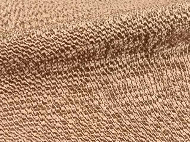 平和屋着物▽上質な色無地 単衣 薄卵色 鬼しぼ縮緬 正絹